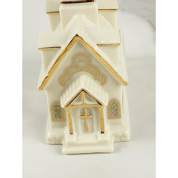 Lenox Church Berkshire Chapel Ornament 4 1/4" Ivory Porcelain 1999 Handcrafted - Picture 3 of 16